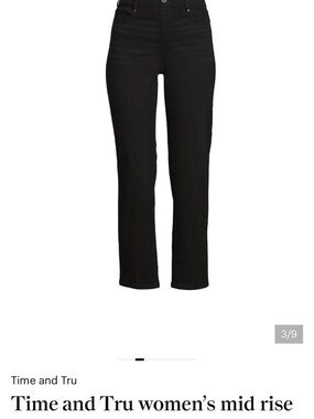 Time and Tru Black Knit Top with Logo Tag